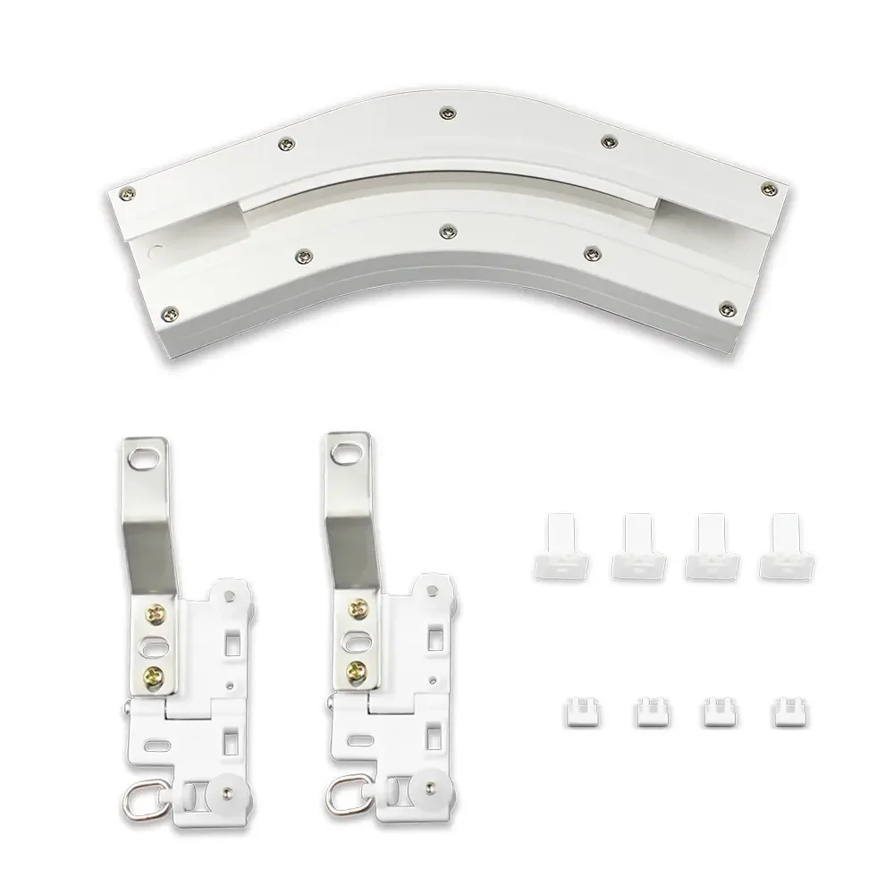 Curtain Track Set for Corner Windows 90/135 Degree Slide Curtain Rail Electric for Living Room ARC Design for Comfortable Use