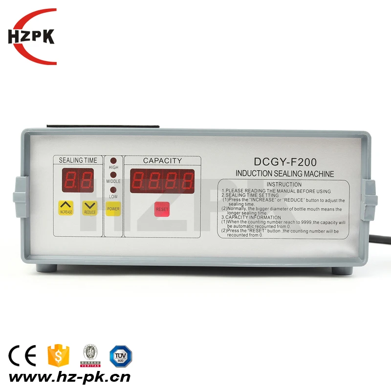 HZPK F200 Handheld Plastic Glass Bottle Induction Sealer Manual Aluminum Foil Sealing Machine