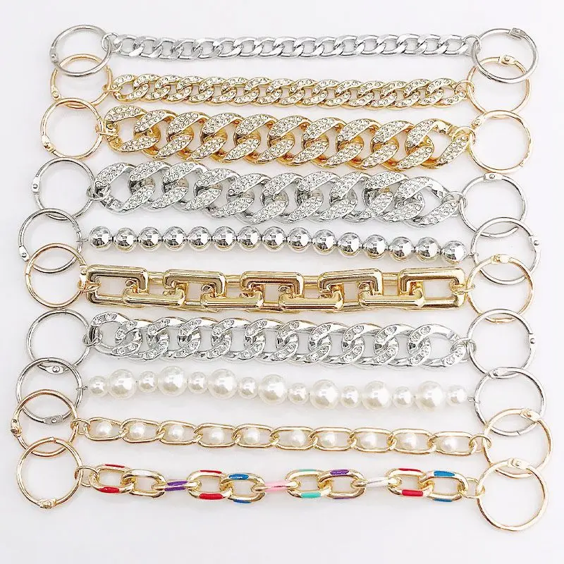 Wholesale New Croc Chains Multi Design Shoe Chain Pearl Gold Croc Charms Chain