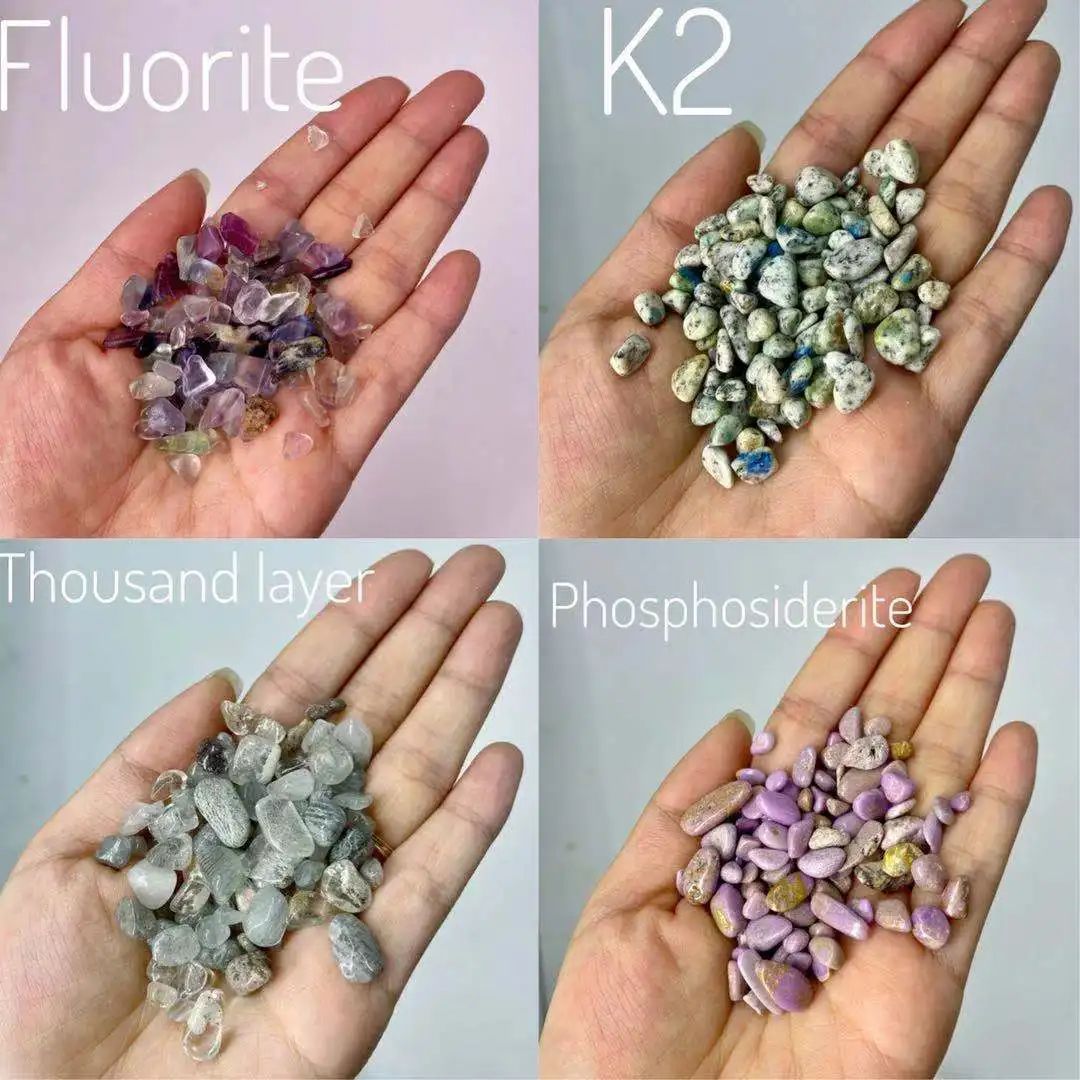 Wholesale natural crystal healing stone chips folk crafts crystal quartz tumbled gravel