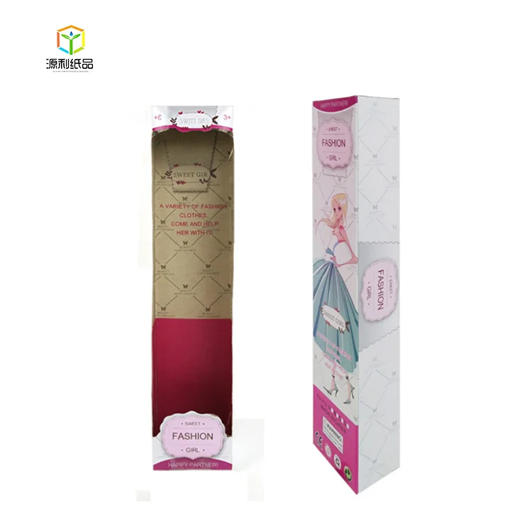 
Wholesale Children Full Color Barbie Doll Display Cardboard Colored Paper Kraft Products Toys Corrugated Display Box 