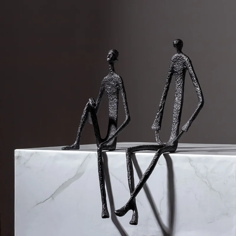 Modern Minimalist Abstract Character Decoration Creative Iron Porch Study Decoration