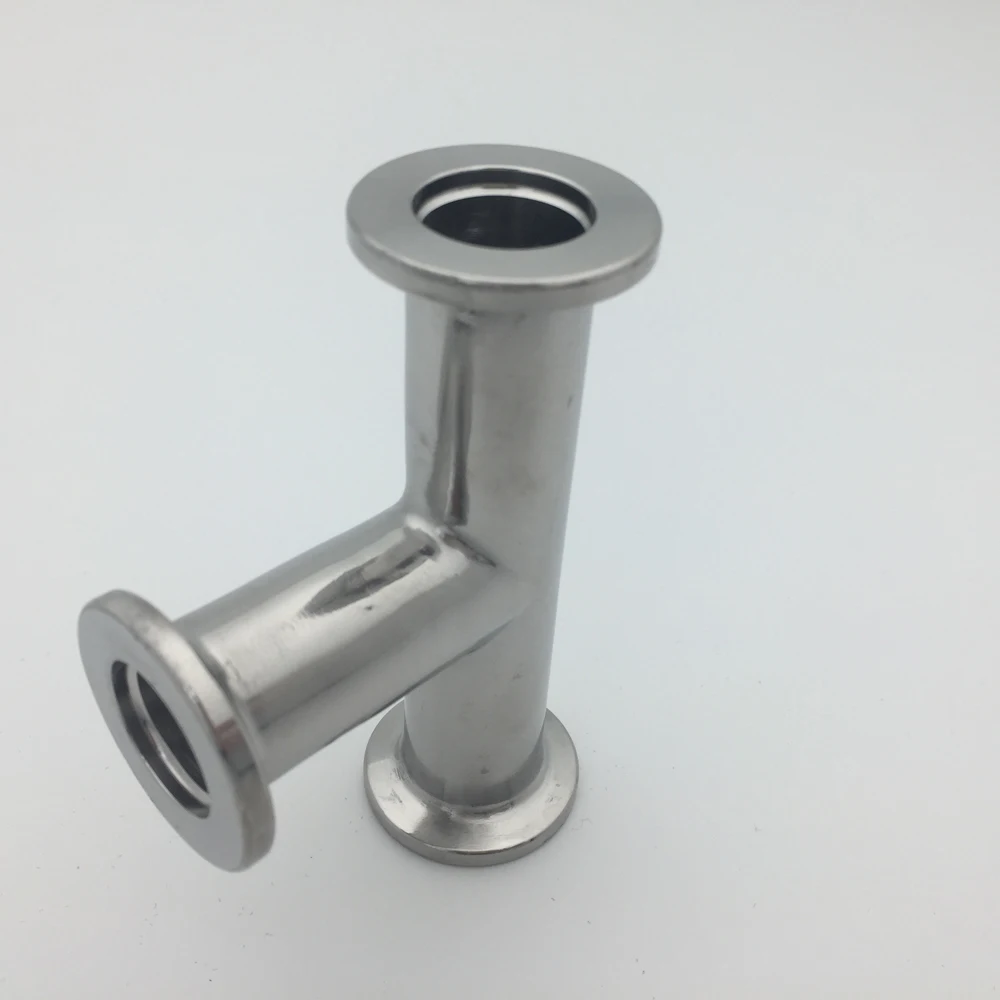 304 Stainless steel flange KF25 NW25 equal tee adapter 3 Way KF25 tee flange