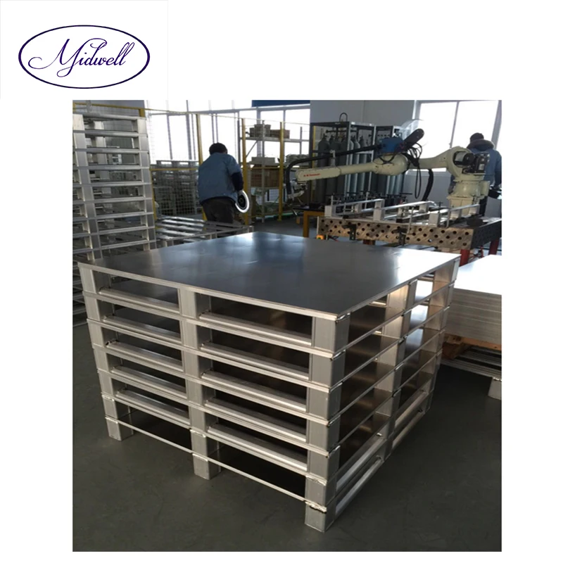 Heavy duty Customized Anti slip 1111  Logistic and Storage Customized Aluminium Alloy Pallet with flat top