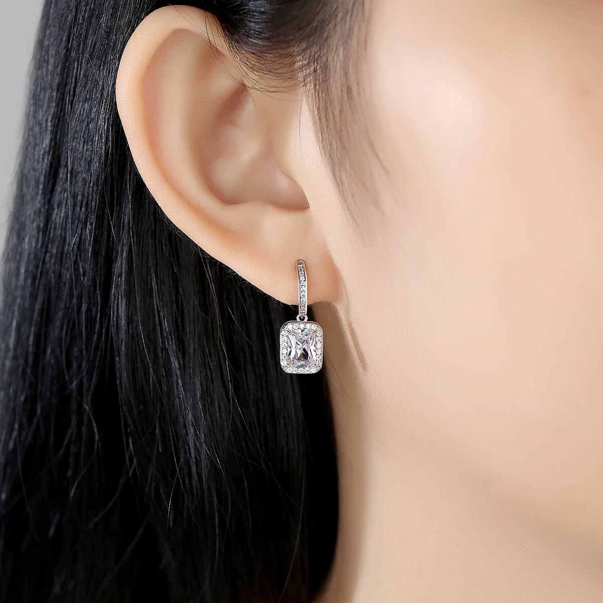 LUOTEEMI High Quality Minimalist Earrings Jewelry Women Earrings Square Geometric Drop Earings