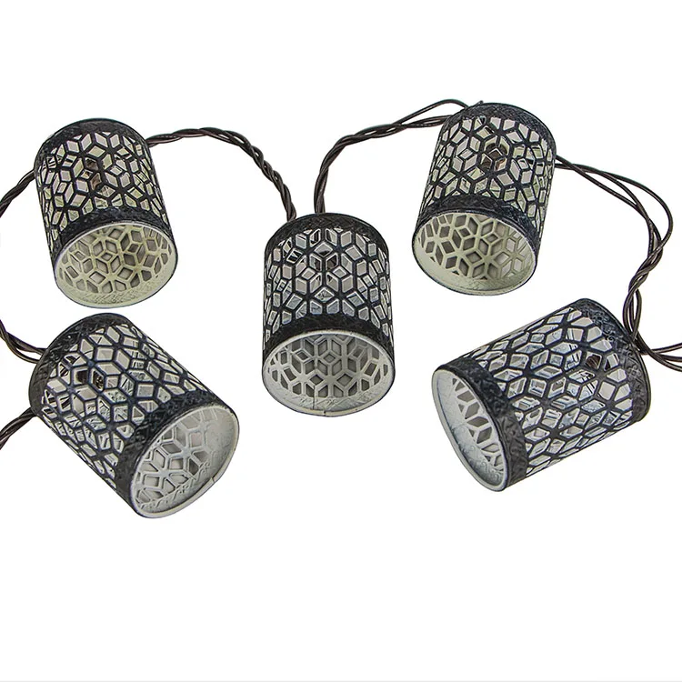 10 Count  Waterproof Outdoor LED Metal Lamp Hanging String Light for Patio Holiday Decoration