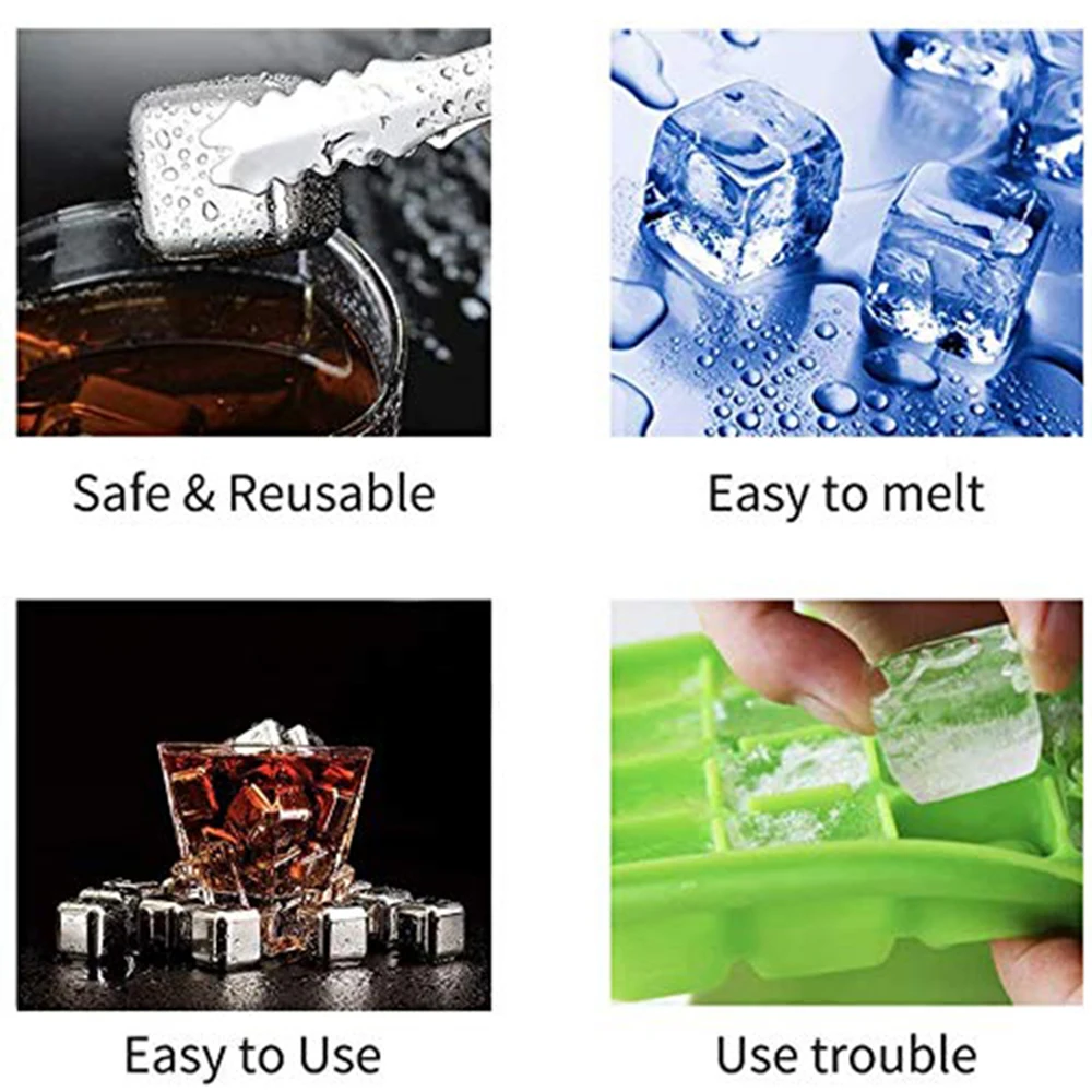 304 Stainless Steel Ice Cubes Metal Quick-Frozen Ice Wine Beer Cooler Chiller Whiskey Stones Keep Cold Longer Bar Tools