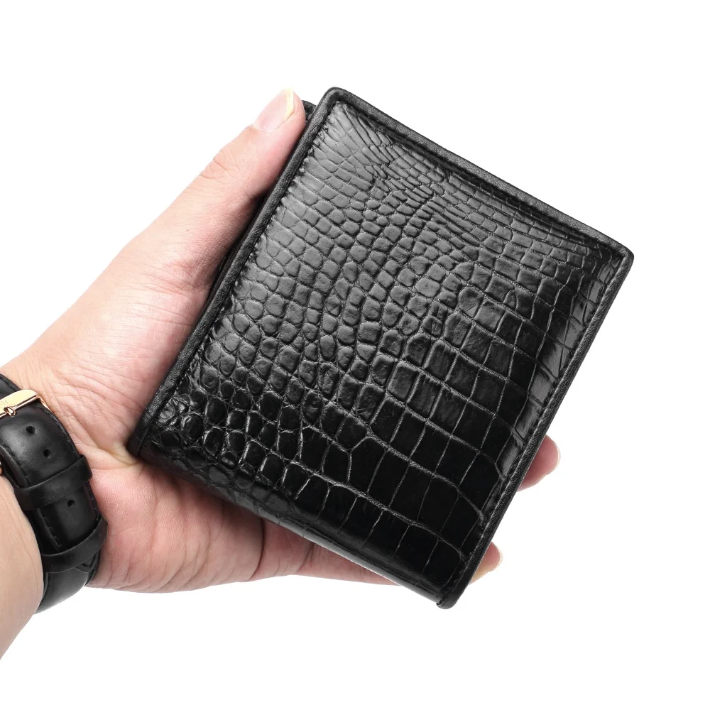 
High-end custom leather wallet hand-made luxurious wallets genuine crocodile skin wallets for man 