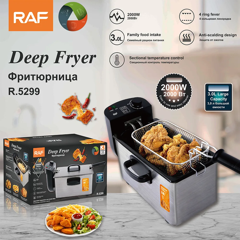 High Quality Household 3L Electric Fryer Commercial Fritters French Fries Machine Constant Temperature Deep Fryer