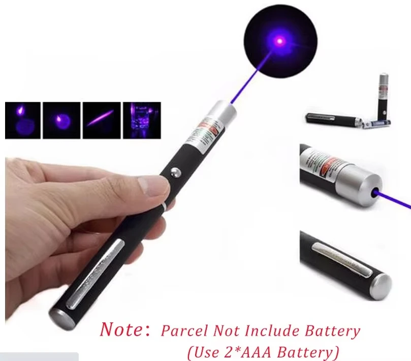 Laser pointer LED flashlight Long distance laser pointer Red purple Green teaching pen