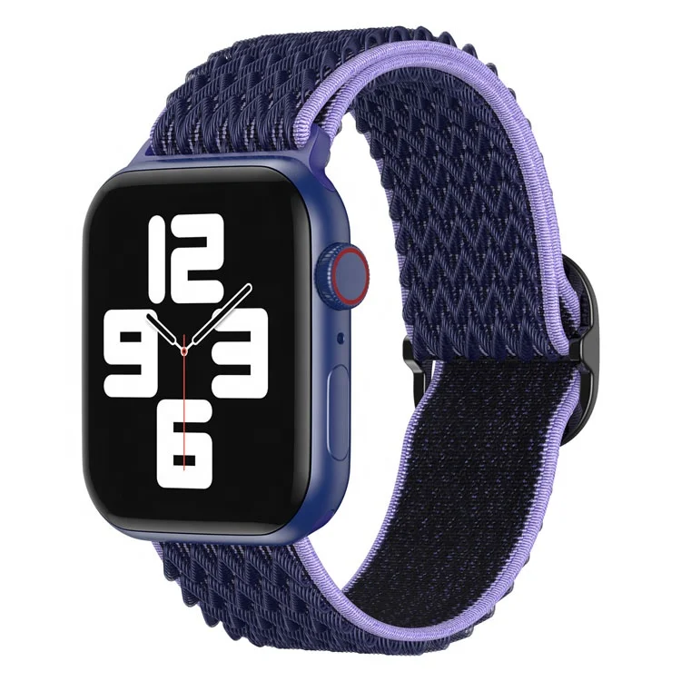 Coolyep Colorful Elastic Nylon Band with Buckle for Apple Watch Wrist Replacement watch Band for Apple watch series 40mm 44mm
