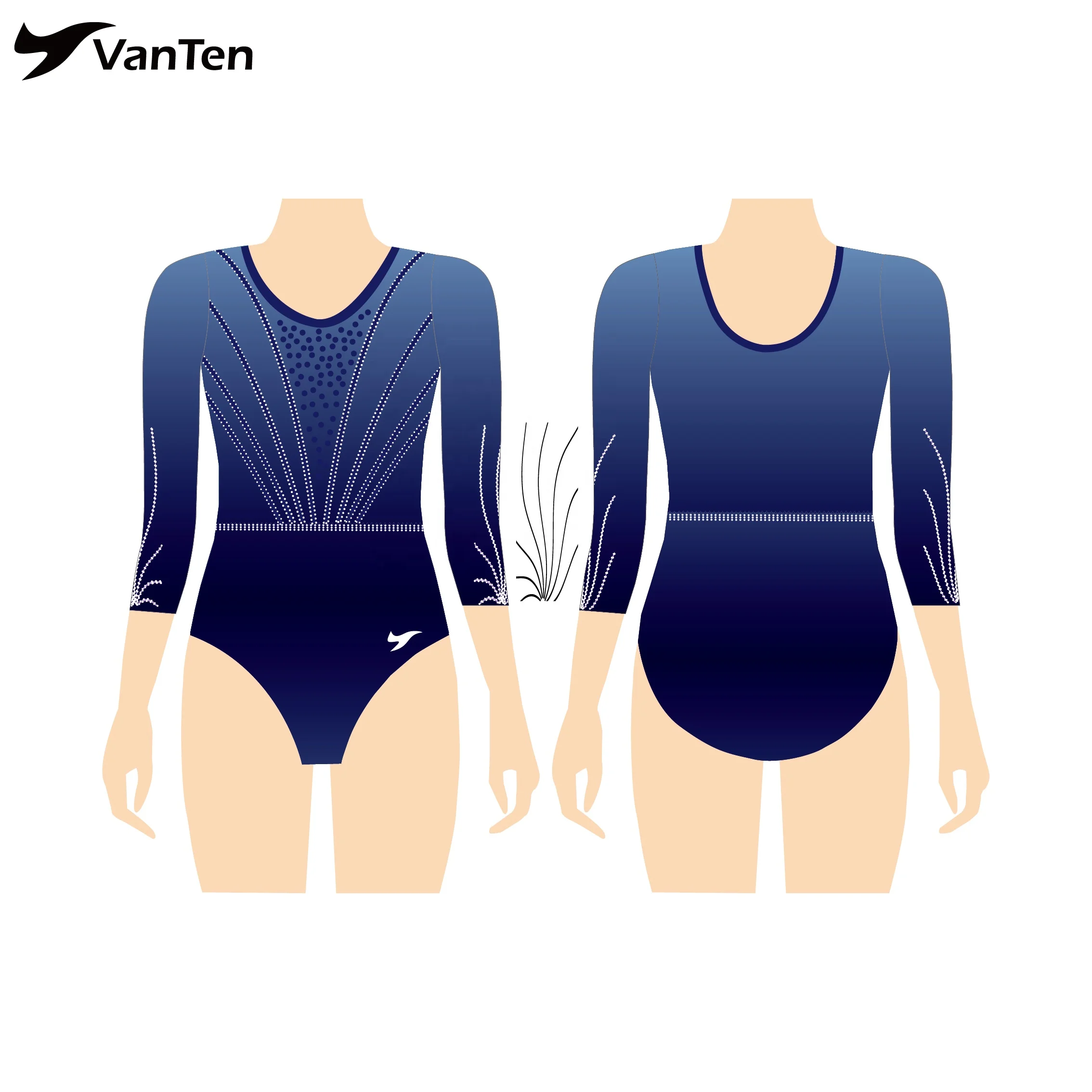 VANTEN College team rhythmic gymnastics costume sublimated girls dance gymnastics leotards