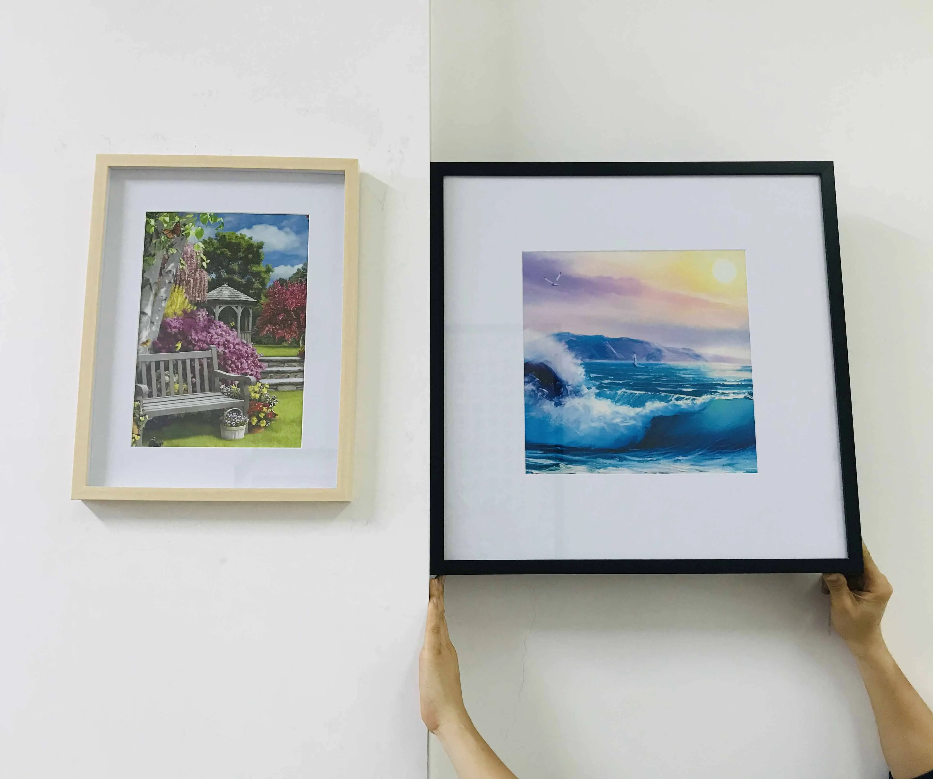 Большая рамка с ковриком (29x29 см) для картин теневая коробка MDF 20x20 дюймов