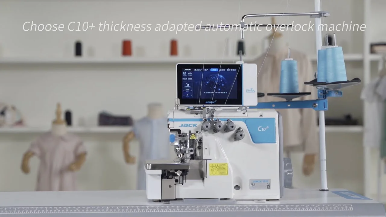 2023 Premium New Jack C10+ Fully Digital Pneumatic Overlock Sewing Machine with Touch Screen Panel
