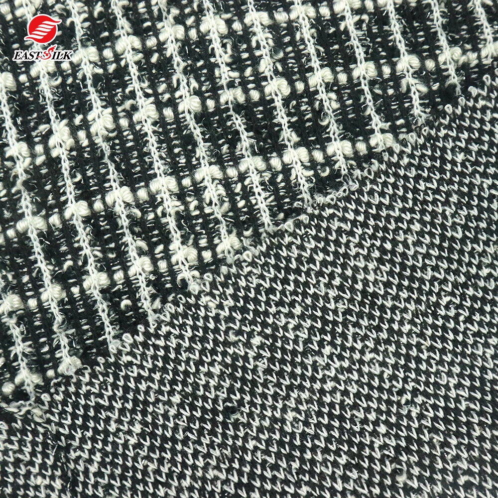 Textiles  Wholesale Materials TC Polyester Acrylic Cotton Metallic Jacquard Knitting Jacket Dress Fabric For Garments