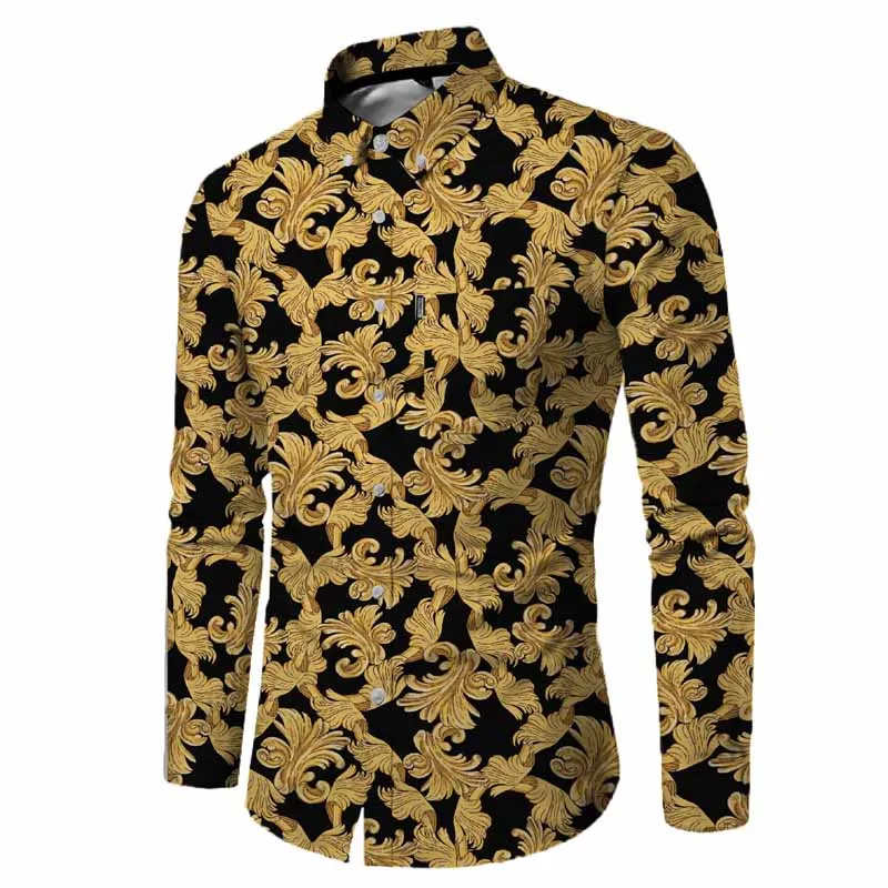 Stylish good quality men shirt casual long mens shirts with custom design print logo