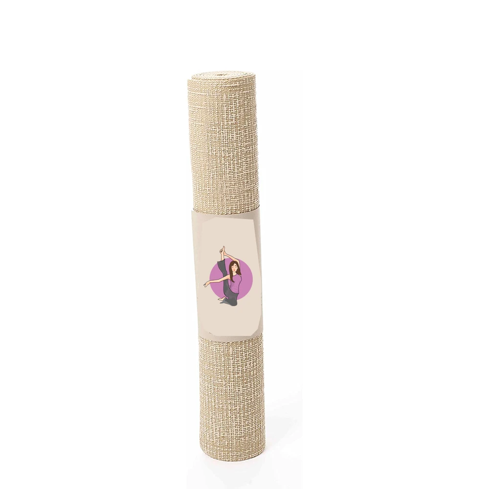 Custom Organic Natural Rubber Flax Linen Hemp Cotton Eco-Friendly Yoga Mat 4mm-5mm Thick Jute with Custom Logo for Sale