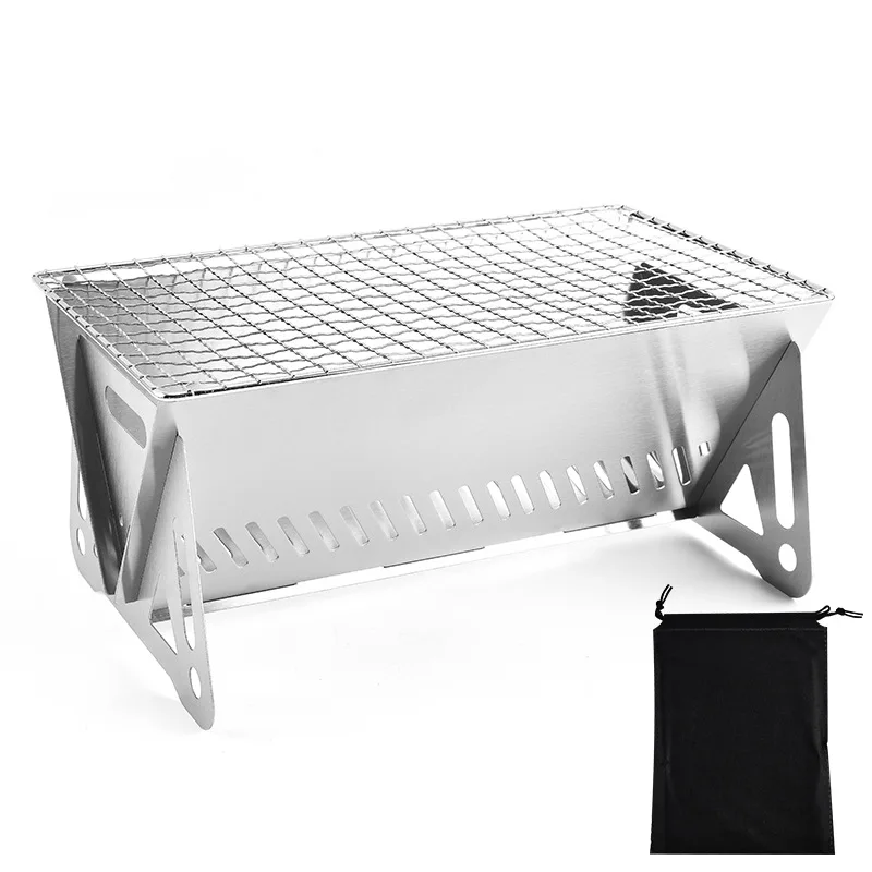 Jetshark Stainless steel folding barbecue grill thickened carbon outdoor camping home portable mini oven