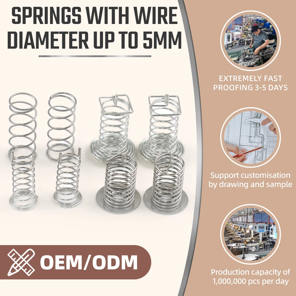 Custom Precision Stainless Steel Battery Negative Contact Spring Wire Forming Springs No reviews yet 550 sold
