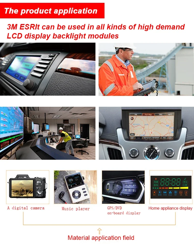 Reflective film 3MESR065 double-sided silver 65um  80um 90um reflective sheet black silver film for LCD display backlight