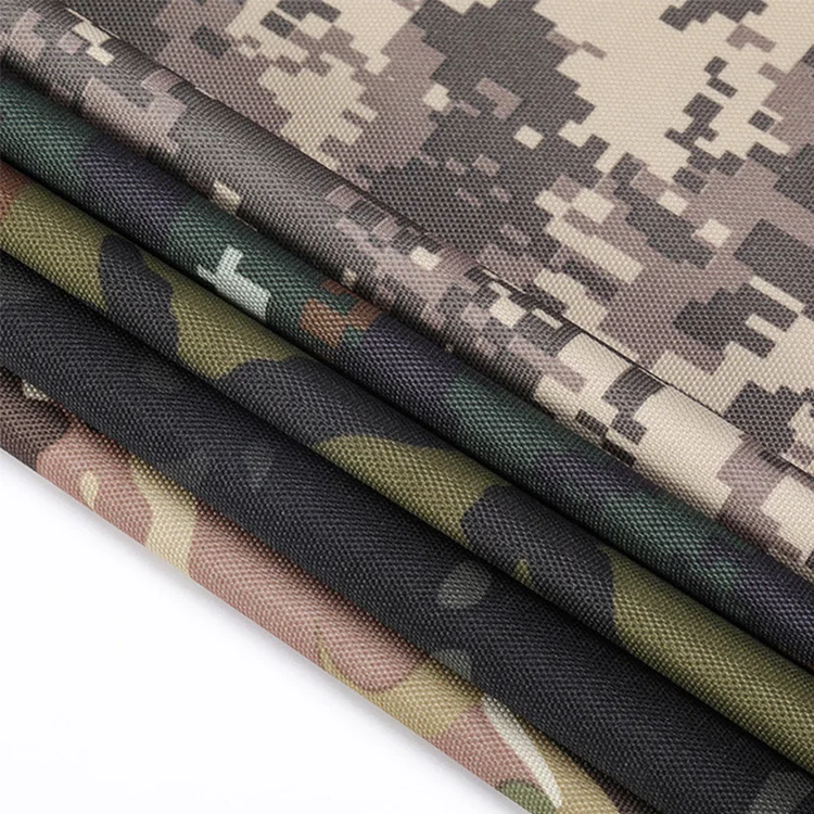 waterproof polyester 1000d 600d cordura oxford coated camo fabric custom printing