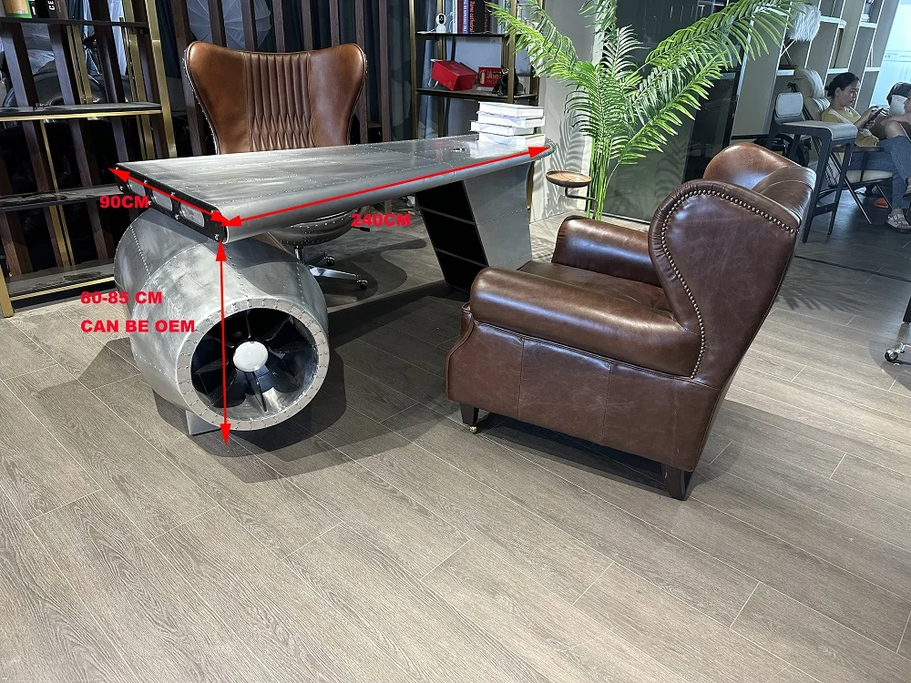 Вдохновленная мебель Авиатор офисный стол алюминиевое крыло самолета художественный Декор винтажный самолет