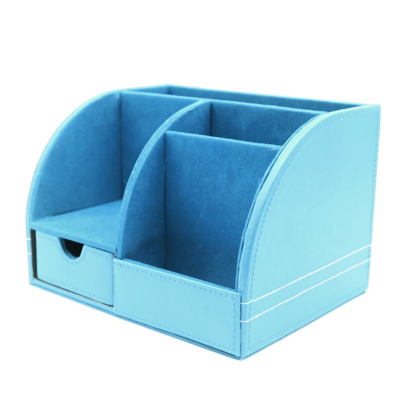 
Amazon hotsale Custom logo high quality MDF PU leather office desk organizer 