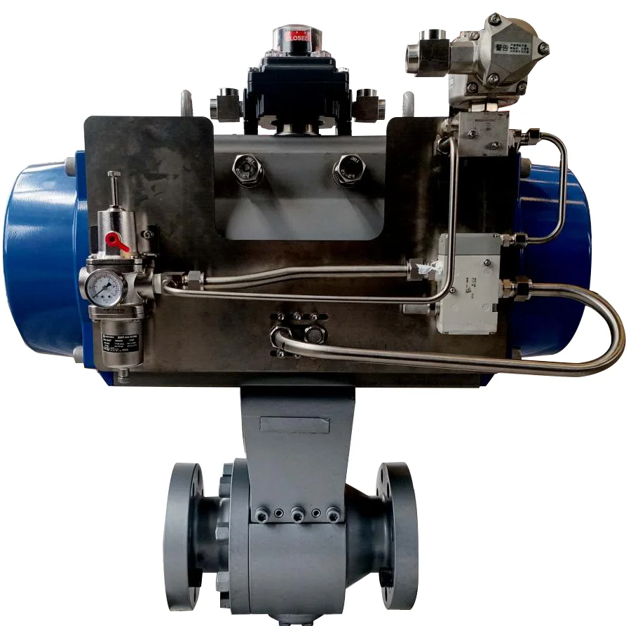 Electro-hydraulic linkage propane dehydrogenation temperature variable metal hard sealing wear-resistant shut-off ball valve