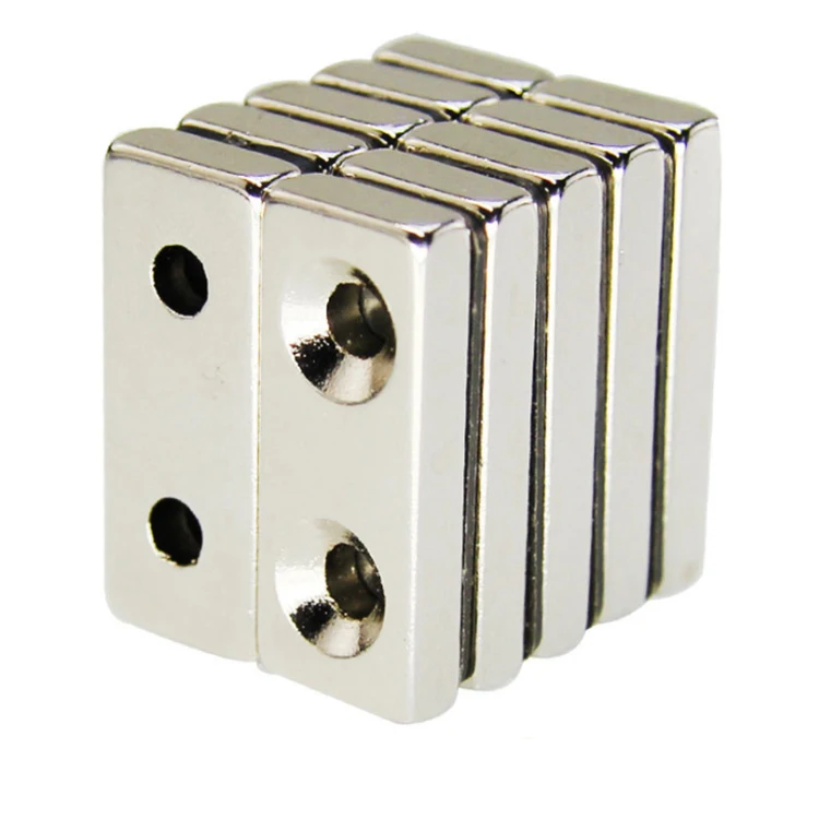 
N35 N45 N52 Rectangles Neodymium Magnet with Countersunk Hole on Both Sides 