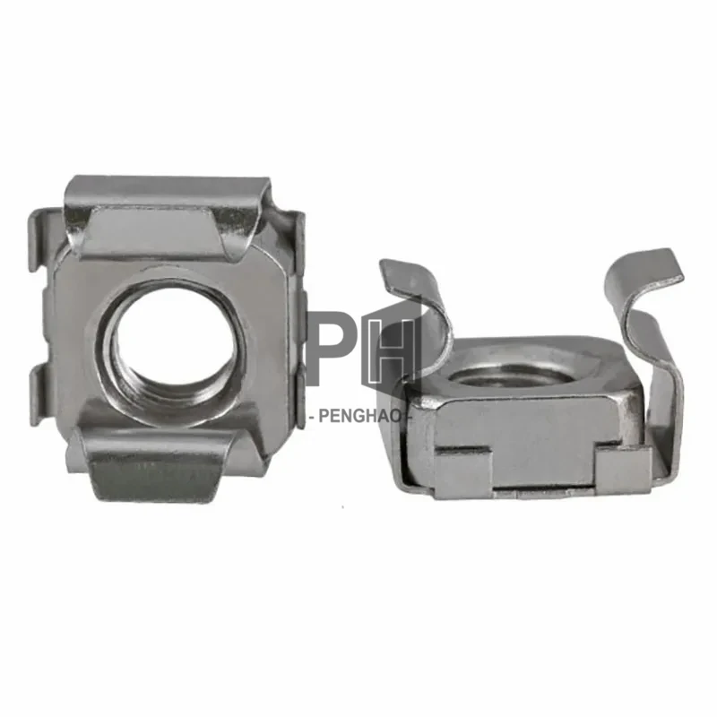 Durable Stainless Steel Cabinet Metal Nuts Manufacturer Cage Iron Clip Caged Square Rack Mount OEM M4 M5 M6 M8 Cage Nut