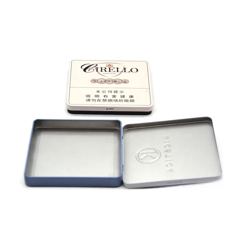 Square Mint Gift Tin Box With Hinged Lid Mini Custom Printed Tin Box For Cigarette Sex Toys Cigar