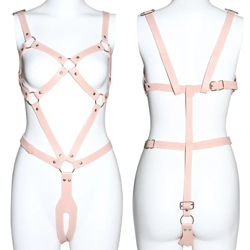 Sexy Female One-Piece Leather Bondage Gear Alternative Adult Sex Toys for Couples