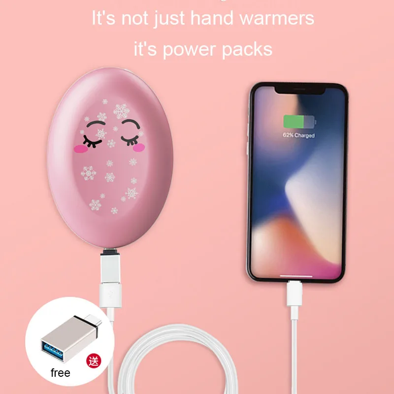 korea hot sell style cute 5000mah battery pocket usb rechargeable hand warmer