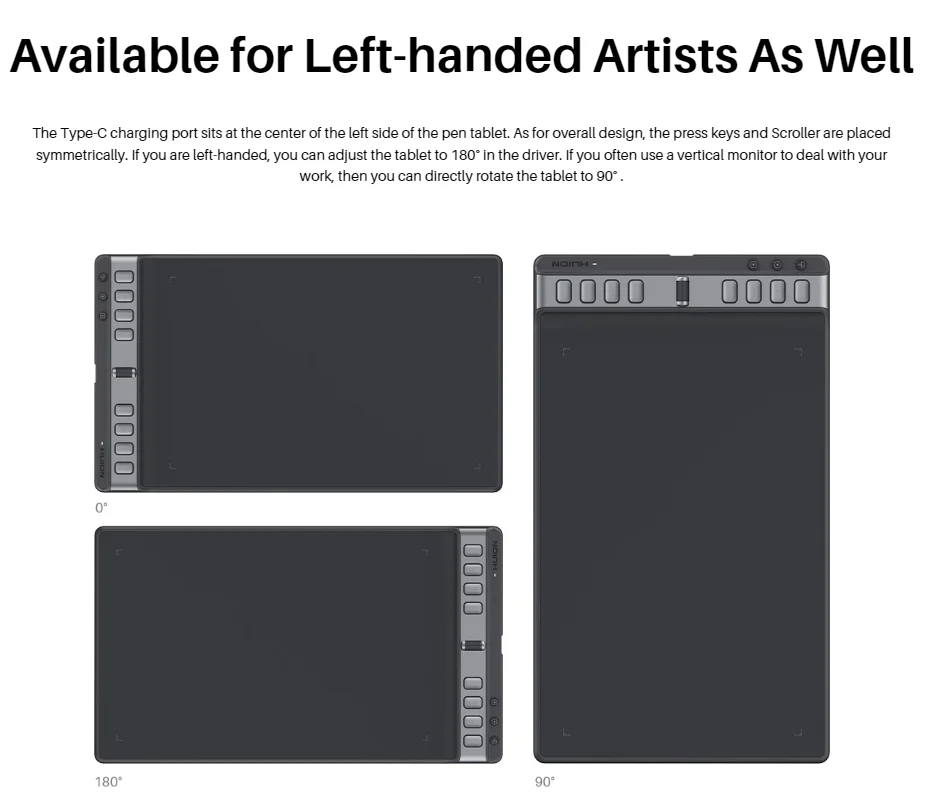 Huion inspiroy 2 H1061P paperless digital graphic tablet with scroll wheel 8 customized keys black drawing  tablet for designer