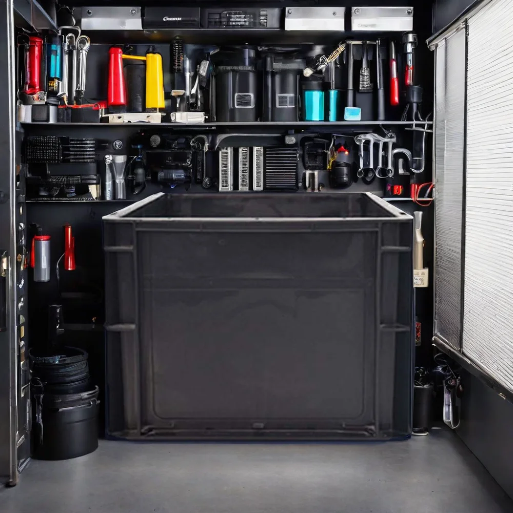 Heavy Duty Black EU Plastic Logistics Storage Box Industry Turnover Container For Tools Parts Accessories Electronic Components
