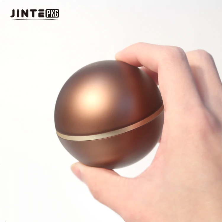 Luxury Brown Ball Shaped Cosmetic Acrylic Plastic Jars Containers For Face Cream Eye Cream Lip Balm