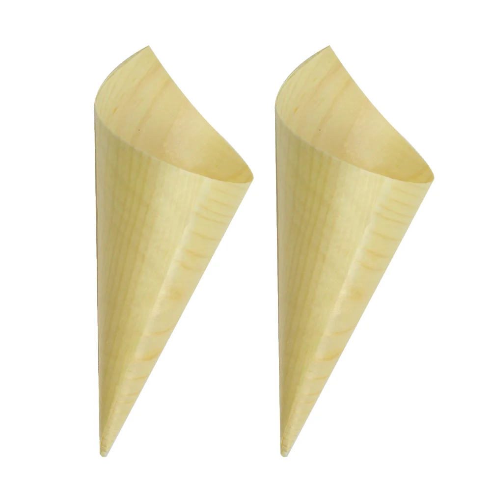 Factory Direct Disposable Wooden Ice Cream Cone Sushi Cone Snack Cone
