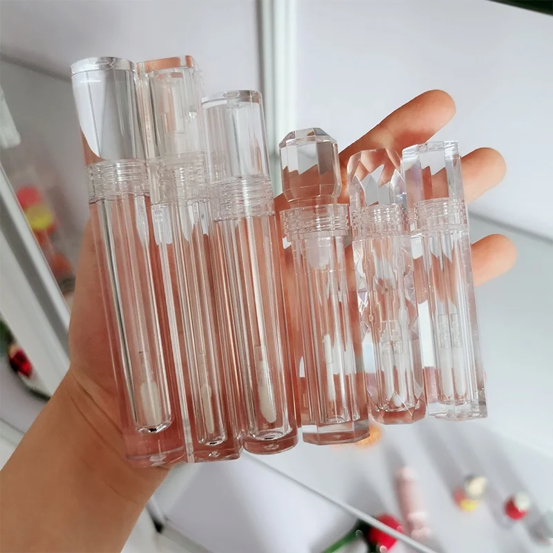 
6ml 5ml 4ml 3ml Transparent square round clear lip gloss tube empty lipgloss bottle 