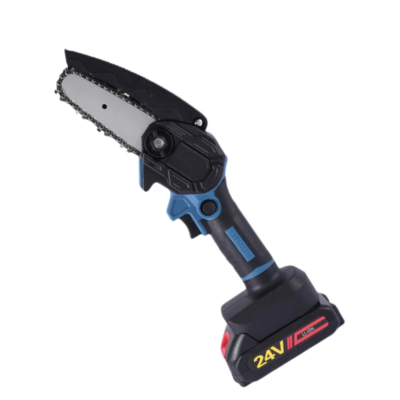 mini chainsaw 4-inch steel blue plastic tool box sawmill portable cordless chainsaw brush cutter blade
