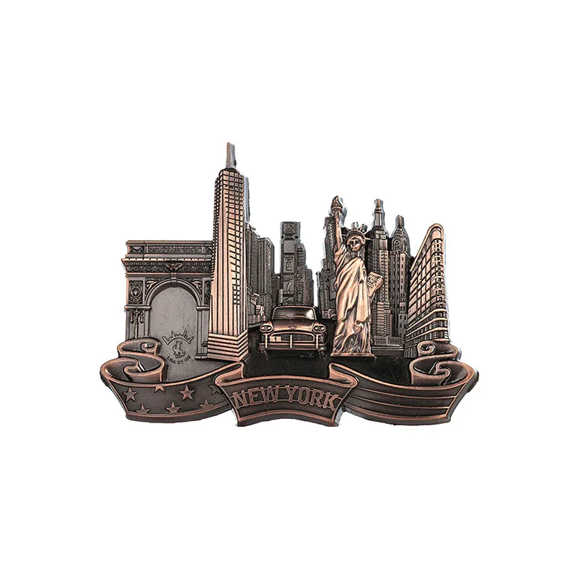 European and American tourism  refrigerator sticker metal commemorative gift  customized zinc alloy magnet refrigerator sticker