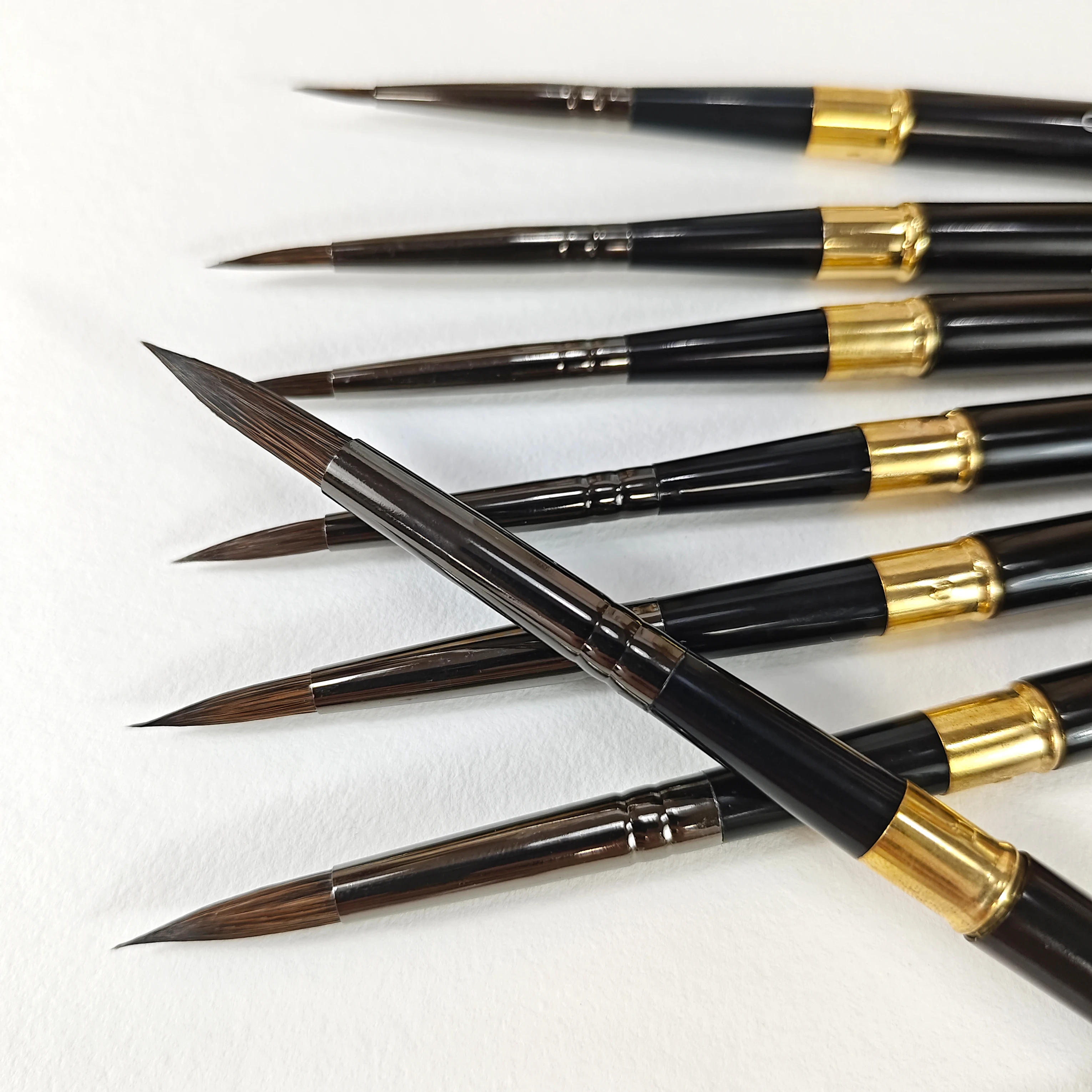 OEM Customized gray squirrel Artist Paint Brush with Detachable Aluminum Handle for professional  Watercolor painting