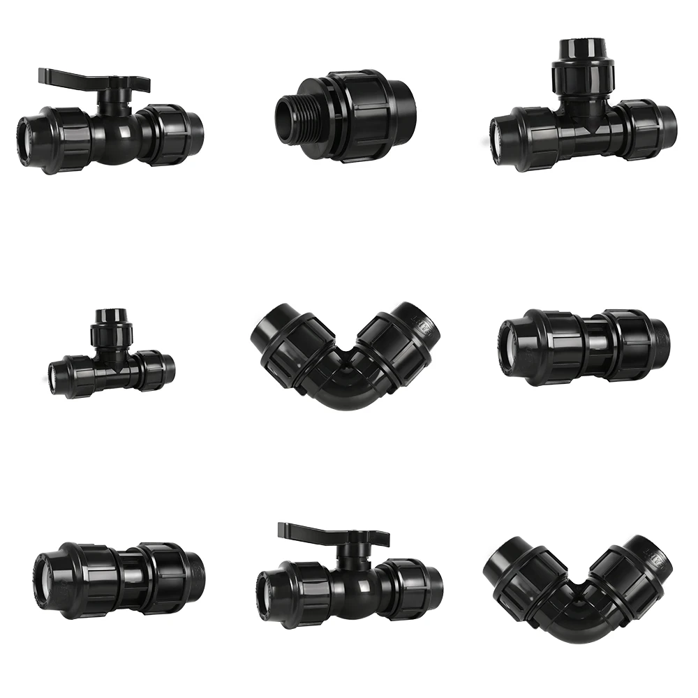 Высокое Качество hdpe PP Компрессионный фитинг быстрый соединитель трубы фитинги для экономии воды орошения