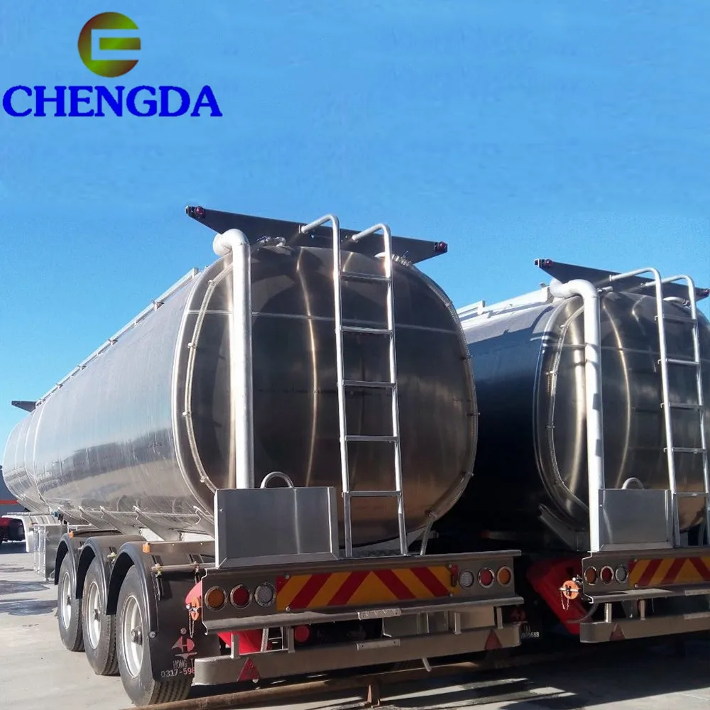 Chengda 45000 Liters aluminum Alloy Fuel Oil Tanker liquid diesel Fuel Tank Semi Trailer for sale