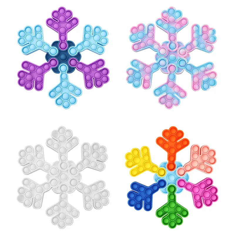 Amazon Popular Bubble Christmas Tree Sensory Toy Custom Christmas Snowflake Pops Puzzle Fidget Toy