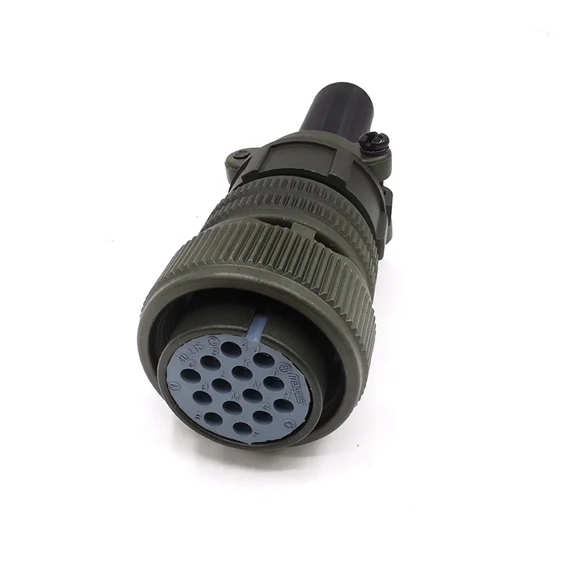 MS3106A20-27S Circular Connector, MIL-C-5015 Series, Straight Plug, 14 Contacts, Solder Socket, Threaded