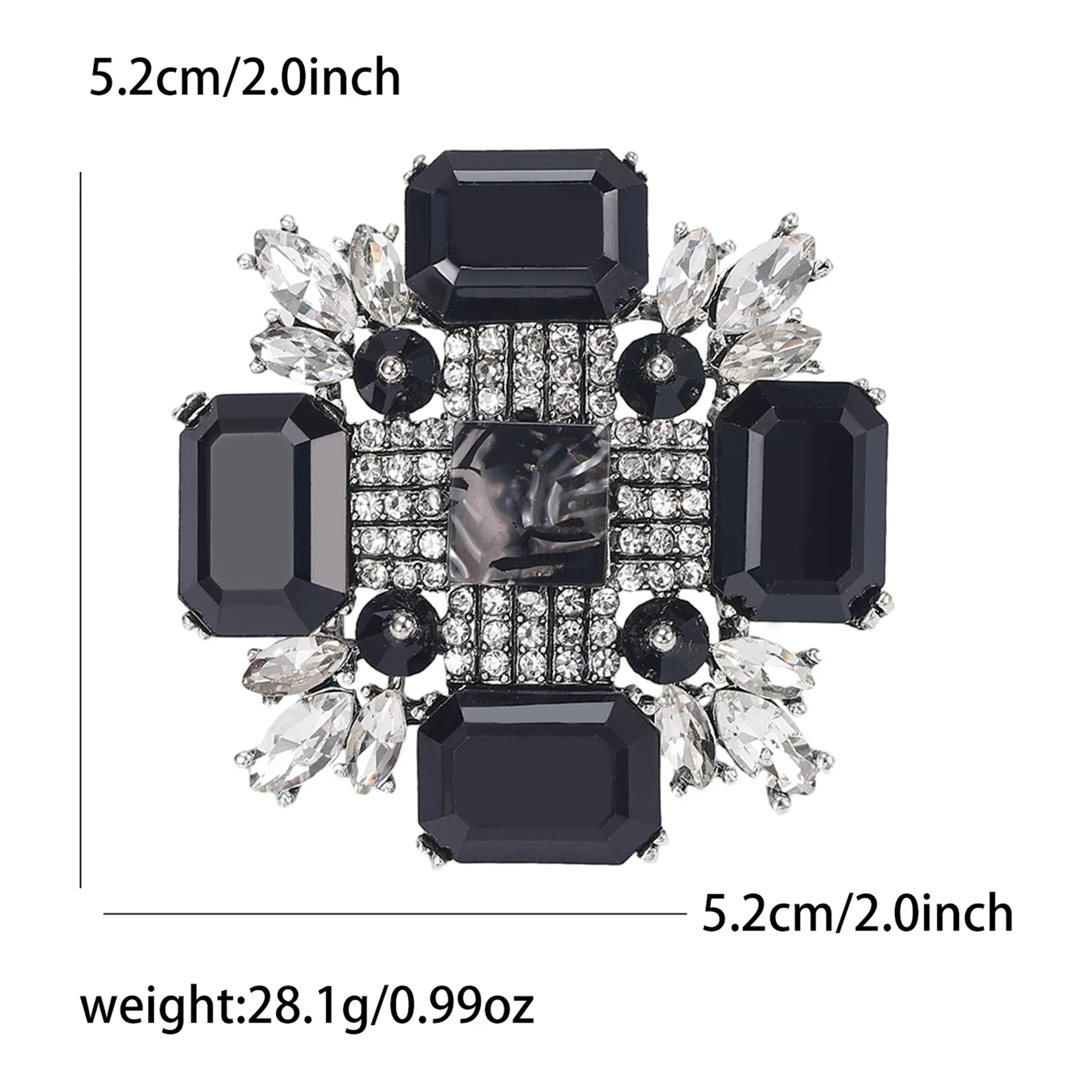 Exquisite Luxury Cross Flower Pearl Brooch Rhinestone Geometric Metal Vintage Dress Pins for Wedding Party Gift Jewelry Women