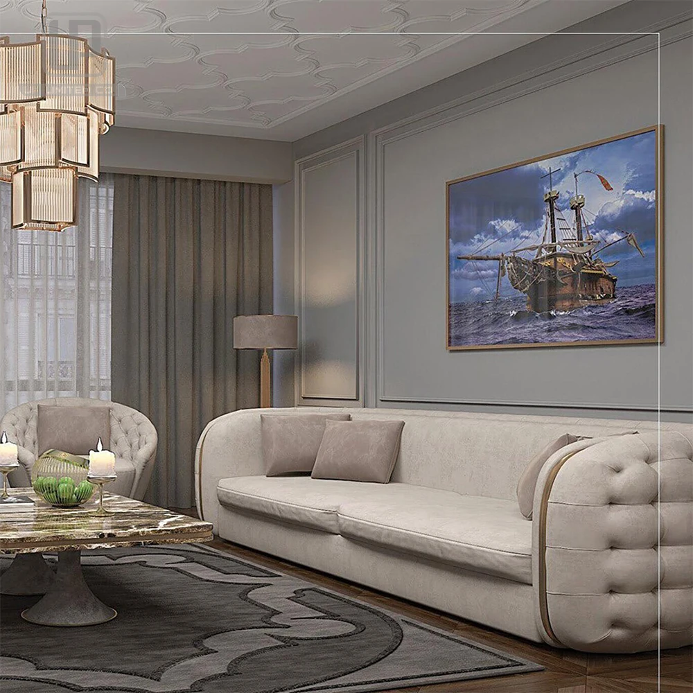 Italian Furniture Sofa Luxury Living Room Furniture Set Leather Sofa - UP decors