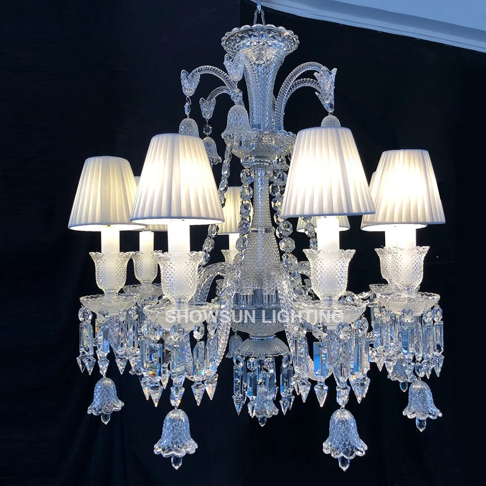 home decor crystal pendant lamps fabric shade k9 crystal chandelier