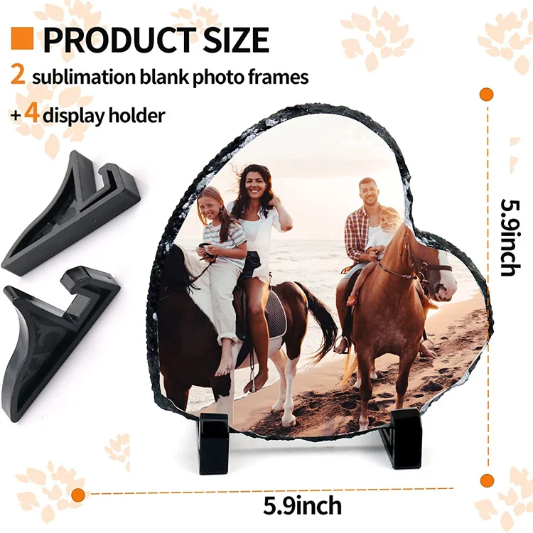 Sublimation Photo Slate 3D Heat Transfer Printing Sublimation Blank Stone Rock Photo Frame Slate Photo Slate