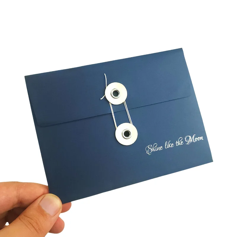 Wholesale Best Sale Envelope With Button String Closure Paper Envelope Packaging with Logo